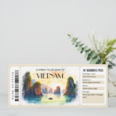 Bewerkbare Vietnam Plane Boarding Pass Kaart (Staand voorkant)