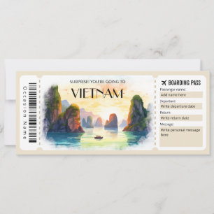 Bewerkbare Vietnam Plane Boarding Pass Kaart