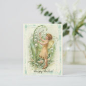 Bewerkbare Vintage Fee Met Lelietje-van-dalen Briefkaart (Staand voorkant)