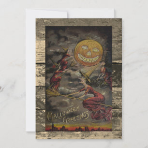 Bewerkbare Vintage Halloween Grappig Feestdagenkaart