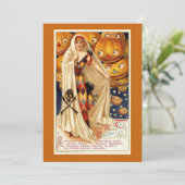 Bewerkbare vintage Halloween kaart met humor (Staand voorkant)