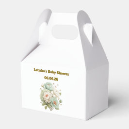 Bewerkbare Vintage Neutrale Baby Shower Favor Doos Bedankdoosjes