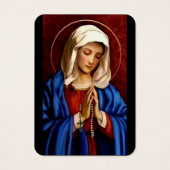 Bewerkbare Virgin Mary Catholic Funeral Photo Card Visitekaartje (Voorkant)