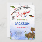 Bewerkbare vis verjaardagsuitnodiging kaart (Voorkant)