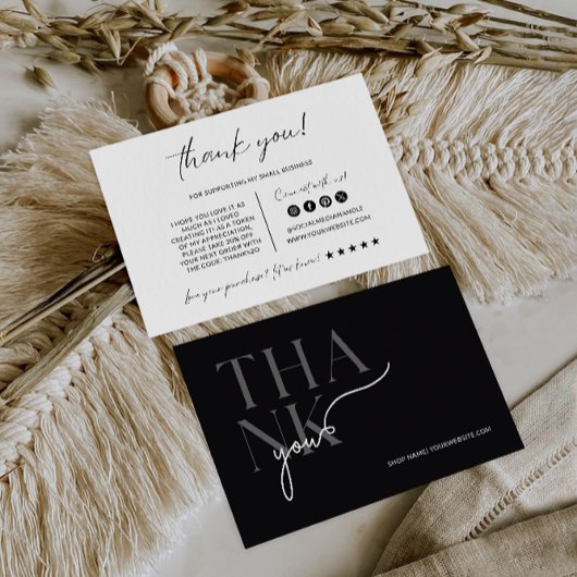 Bewerkbare visitekaartje bedankkaart