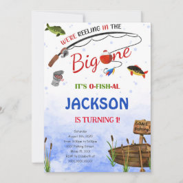 Bewerkbare visvangst verjaardagsuitnodiging kaart