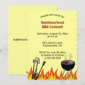 Bewerkbare Vlammen Buurt BBQ Picknick Kaart (Voorkant / Achterkant)