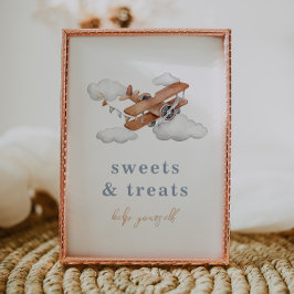 Bewerkbare  Vliegtuig Food Sign Kaart