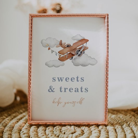 Bewerkbare Vliegtuig Food Sign Kaart