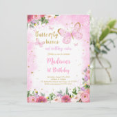Bewerkbare Vlinder Uitnodiging (Staand voorkant)