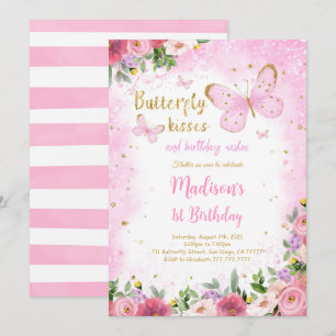 Bewerkbare Vlinder Uitnodiging