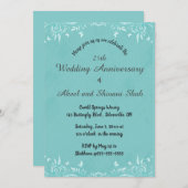 Bewerkbare vlinders en wervelingen op turquoise bl kaart (Voorkant / Achterkant)