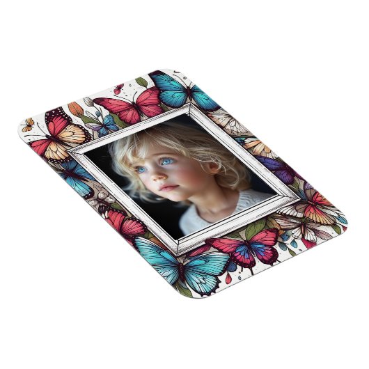 Bewerkbare vlinders Foto Lijst Magneet (Rechterzijde)