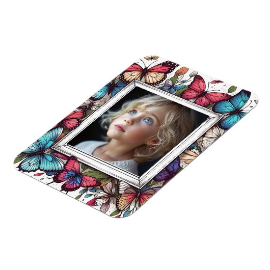 Bewerkbare vlinders Foto Lijst Magneet (Linkerzijde)