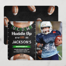 Bewerkbare voetbal foto uitnodiging