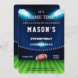 Bewerkbare voetbal verjaardagsuitnodiging kaart