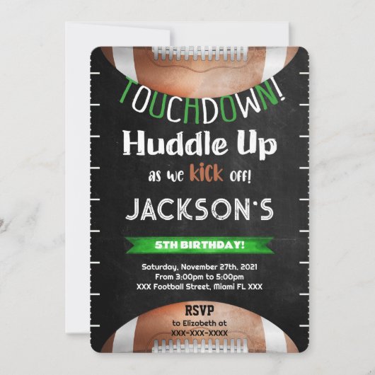 Bewerkbare voetbaluitnodiging kaart (Voorkant)