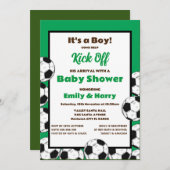 Bewerkbare voetbaluitnodiging kaart (Voorkant / Achterkant)