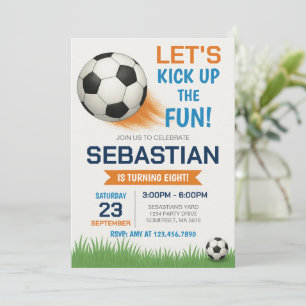 Bewerkbare voetbalverjaardag kaart