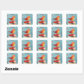 Bewerkbare vogel op boeken ex libris sticker (Vel)