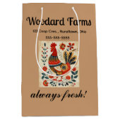 Bewerkbare Volksmuziek Rooster Medium Cadeauzakje (Voorkant)