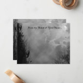 Bewerkbare volle maan Griezelscenario met raven Notitiekaartje (Voorkant / Achterkant in situ)