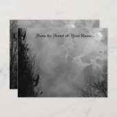 Bewerkbare volle maan Griezelscenario met raven Notitiekaartje (Voorkant / Achterkant)