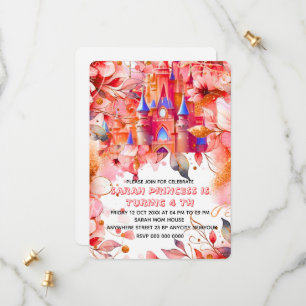 Bewerkbare Voor altijd een prinses 4de verjaardags Save The Date