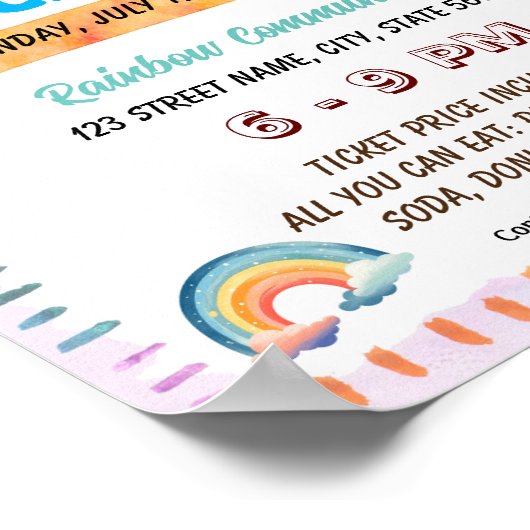 Bewerkbare vriendelijkheid regenboog school flyer poster (Hoek)