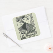 Bewerkbare  vrouw die op Boekhoudplaat steekt Vierkante Sticker (Envelop)