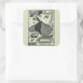 Bewerkbare  vrouw die op Boekhoudplaat steekt Vierkante Sticker (Tas)