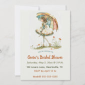 Bewerkbare vrouw met paraplu Vrijgezellenfeest Kaart (Voorkant)