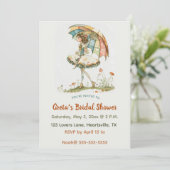 Bewerkbare vrouw met paraplu Vrijgezellenfeest Kaart (Staand voorkant)