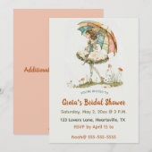 Bewerkbare vrouw met paraplu Vrijgezellenfeest Kaart (Voorkant / Achterkant)