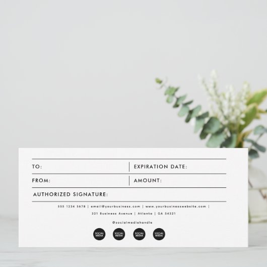 Bewerkbare waardebon voor zakelijke cadeaus (Staand voorkant)