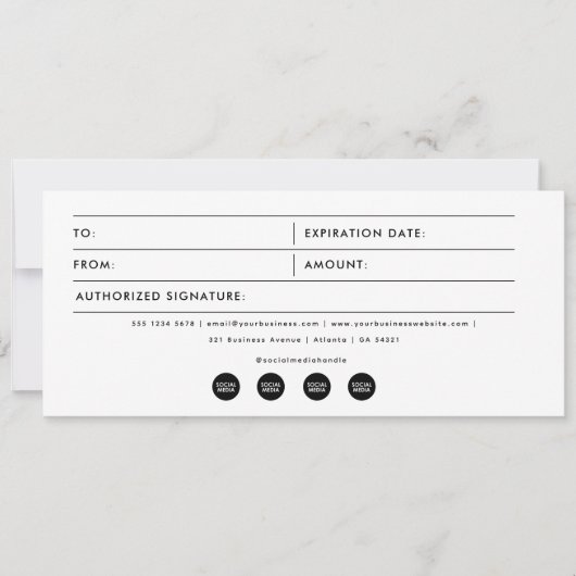 Bewerkbare waardebon voor zakelijke cadeaus (Voorkant)