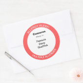 Bewerkbare waarschuwing voor meervoudige voedselal ronde sticker (Envelop)