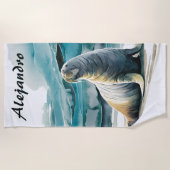 Bewerkbare Walrus Strandlaken (Voorkant)