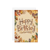 Bewerkbare Warme Pompoen Herfst Herfst Gelukkige V Kaart (Voorkant / Achterkant in situ)