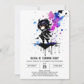 Bewerkbare Warrior Ninja Digitale Meisje Verjaarda Kaart (Voorkant)