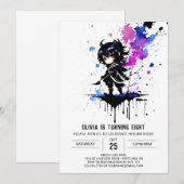 Bewerkbare Warrior Ninja Digitale Meisje Verjaarda Kaart (Voorkant / Achterkant)