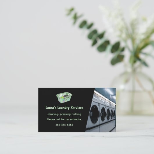 Bewerkbare wasservices visitekaartje (Staand voorkant)