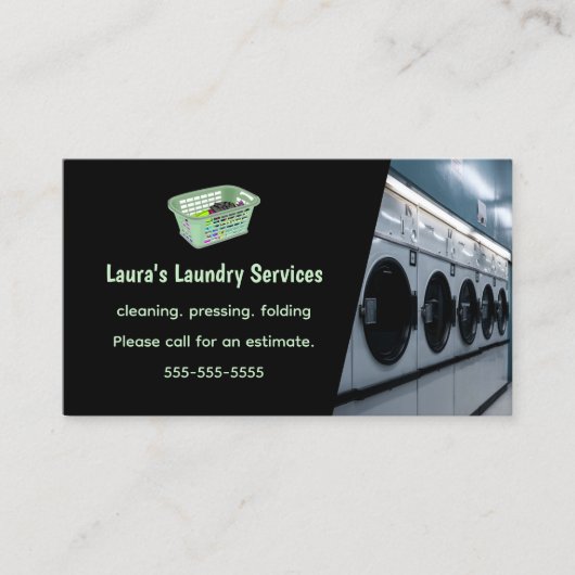 Bewerkbare wasservices visitekaartje (Voorkant)