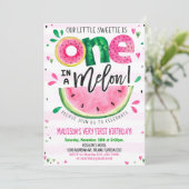 Bewerkbare Watermeloen Uitnodiging Verjaardag Uitn (Staand voorkant)