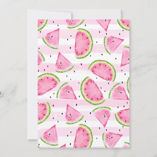 Bewerkbare Watermeloen Uitnodiging Verjaardag Uitn (Achterkant)