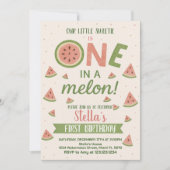 Bewerkbare Watermeloen Verjaardag Uitnodiging voor (Voorkant)