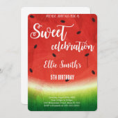 Bewerkbare Watermelon Verjaardag uitnodiging (Voorkant / Achterkant)