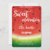 Bewerkbare Watermelon Verjaardag uitnodiging (Voorkant)