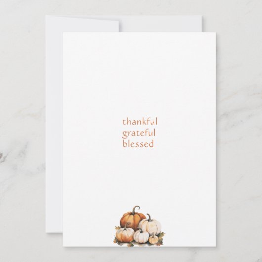 Bewerkbare Waterverf Boho Burnt Sinaasappel Thanks Kaart (Achterkant)