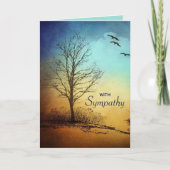 Bewerkbare Waterverf Boom en vogelsympathie Kaart (Voorkant)